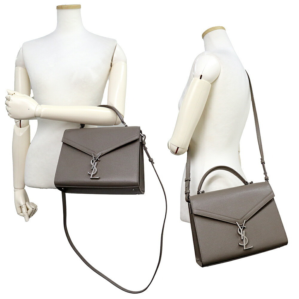 SAINT LAURENT PARIS Cassandra Top Handle Crossbody Crocodile Greige - Picture 8 of 10